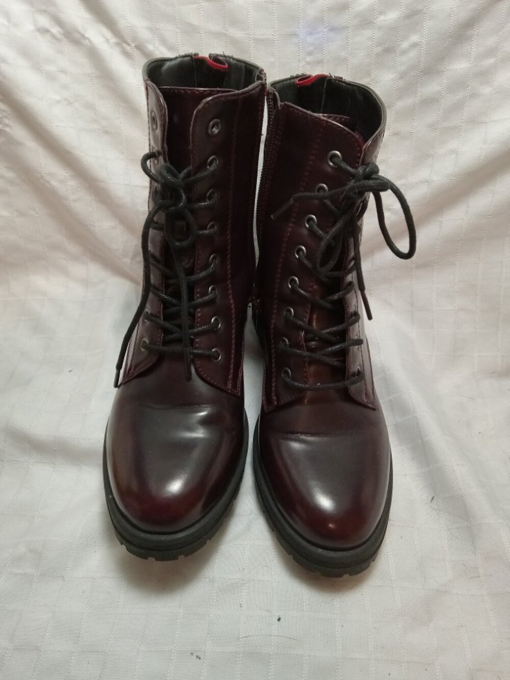 Vintage KS2 brown-red ankle boots with two pairs of zippers size 8